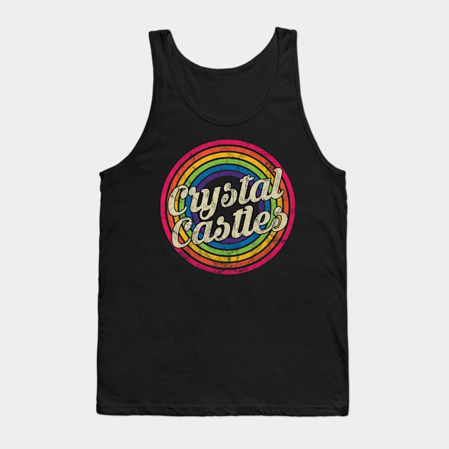 Crystal Castles - Retro Rainbow Faded-Style Tank Top by MaydenArt